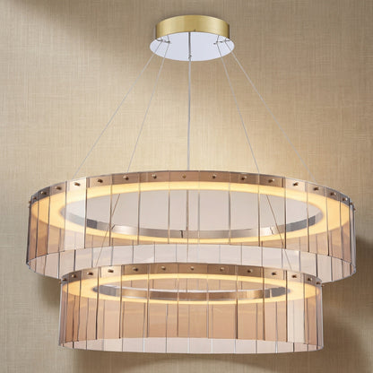 Zaeen Glass Tiered Chandelier 39"