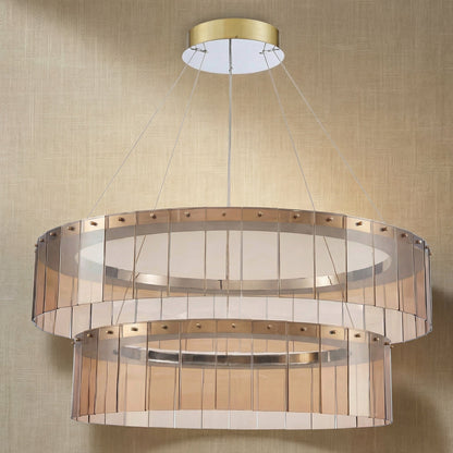 Zaeen Glass Tiered Chandelier 39"