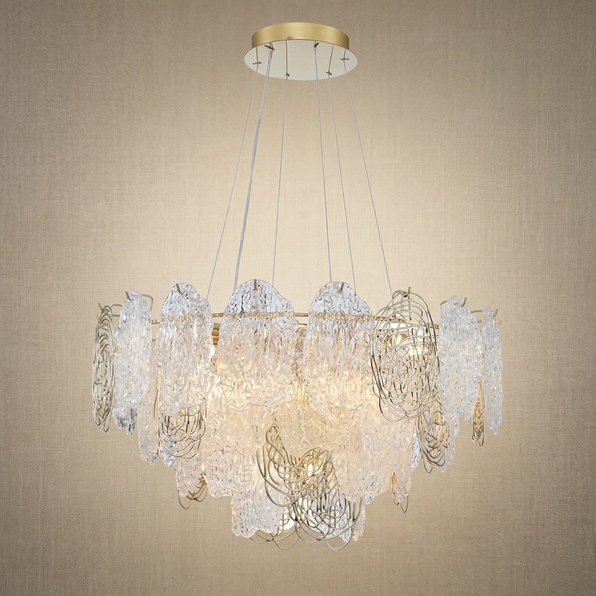 Pryen Artisan Glass Round Chandelier