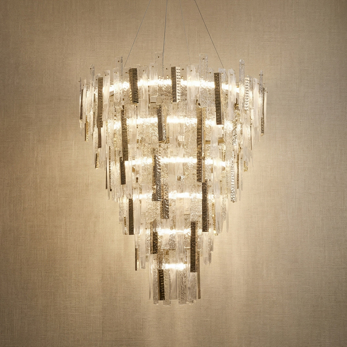 Aelia Textured Glass Round Chandelier