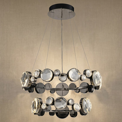 Gween Two Ring Modern Crystal Chandelier