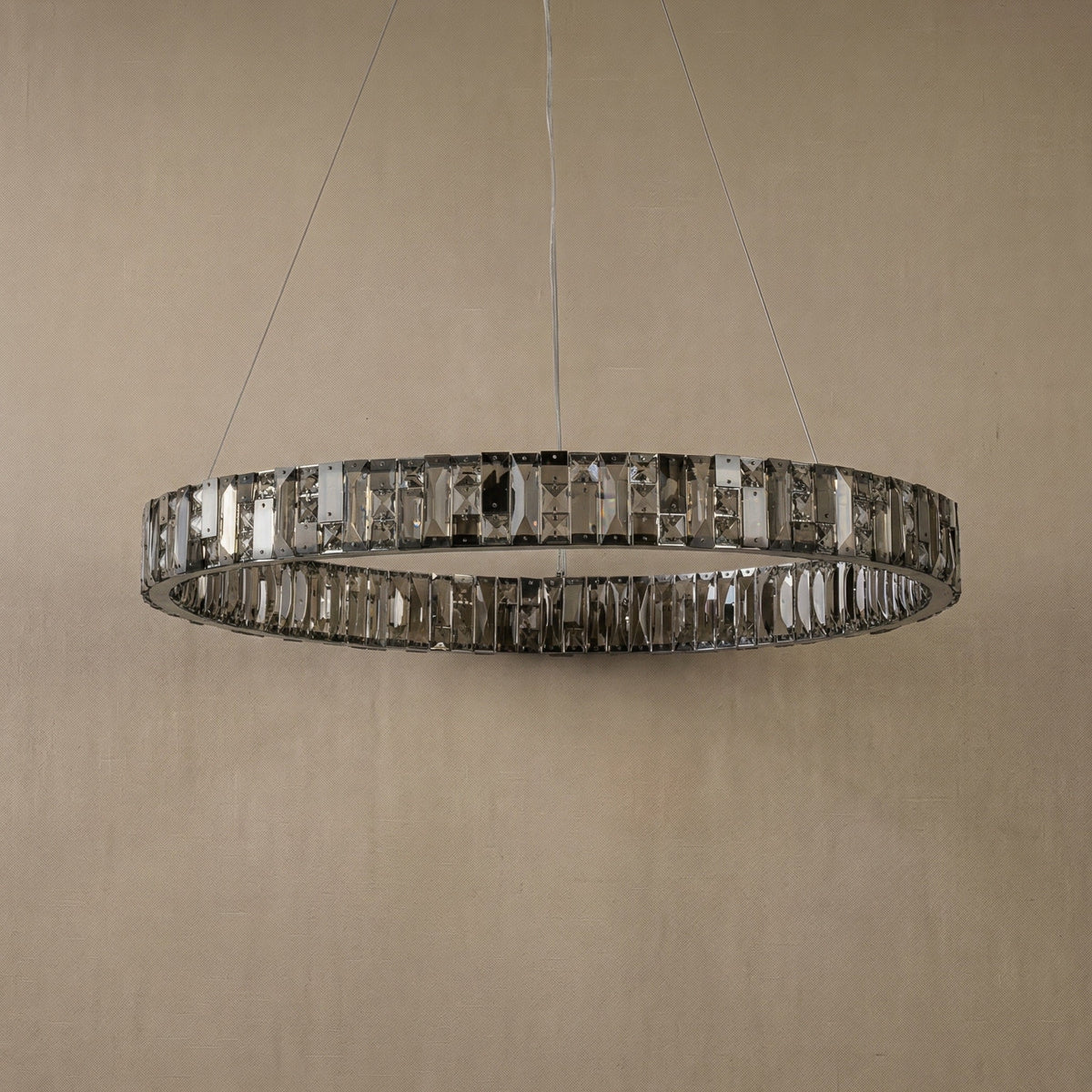 Isaen Crystal&Alabaster Round Ring Chandelier