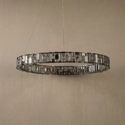 Isaen Crystal&Alabaster Round Ring Chandelier