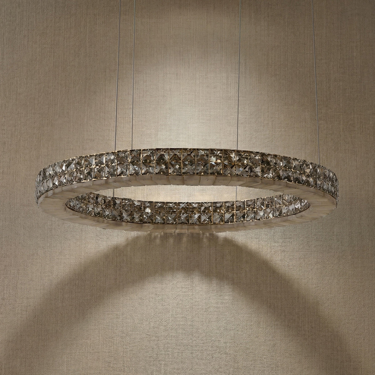Daeis Crystal and Alabaster Chandelier