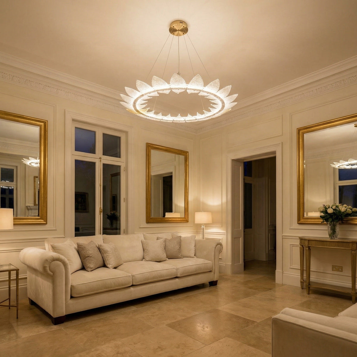 Pelen Modern Glass Ring Chandelier