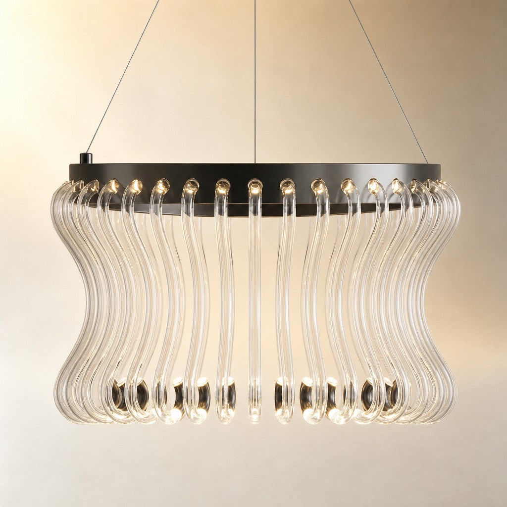 Yorior Glass Round Chandelier 21.6"D