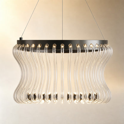 Yorior Glass Round Chandelier 21.6"D