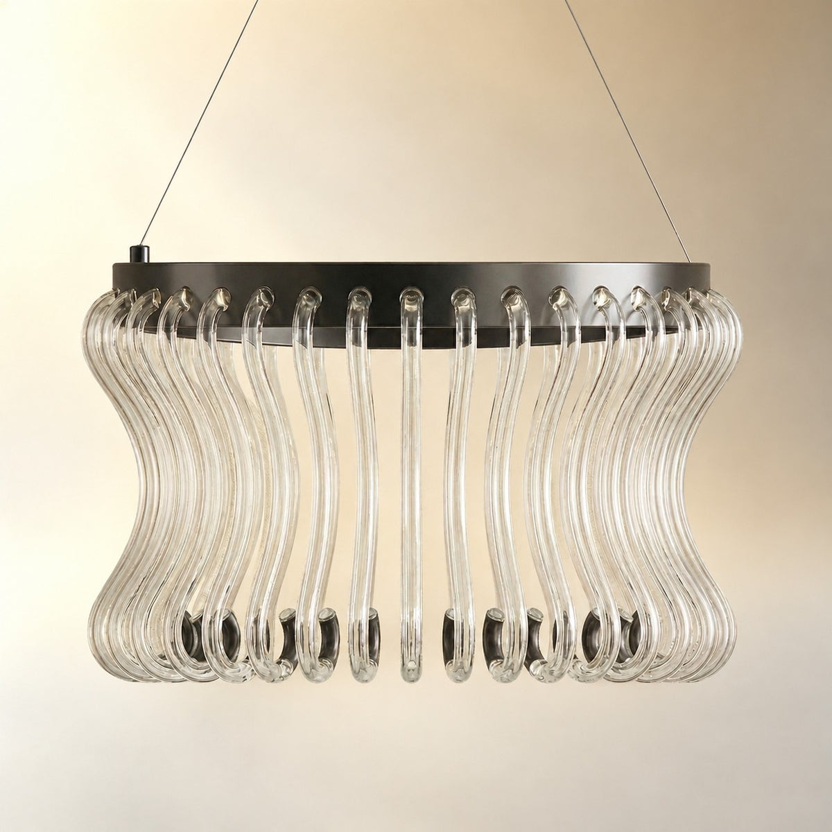 Yorior Glass Round Chandelier 21.6"D
