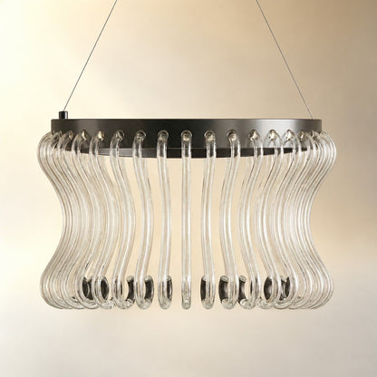 Yorior Glass Round Chandelier 21.6"D