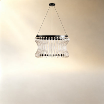 Yorior Glass Round Chandelier 21.6"D