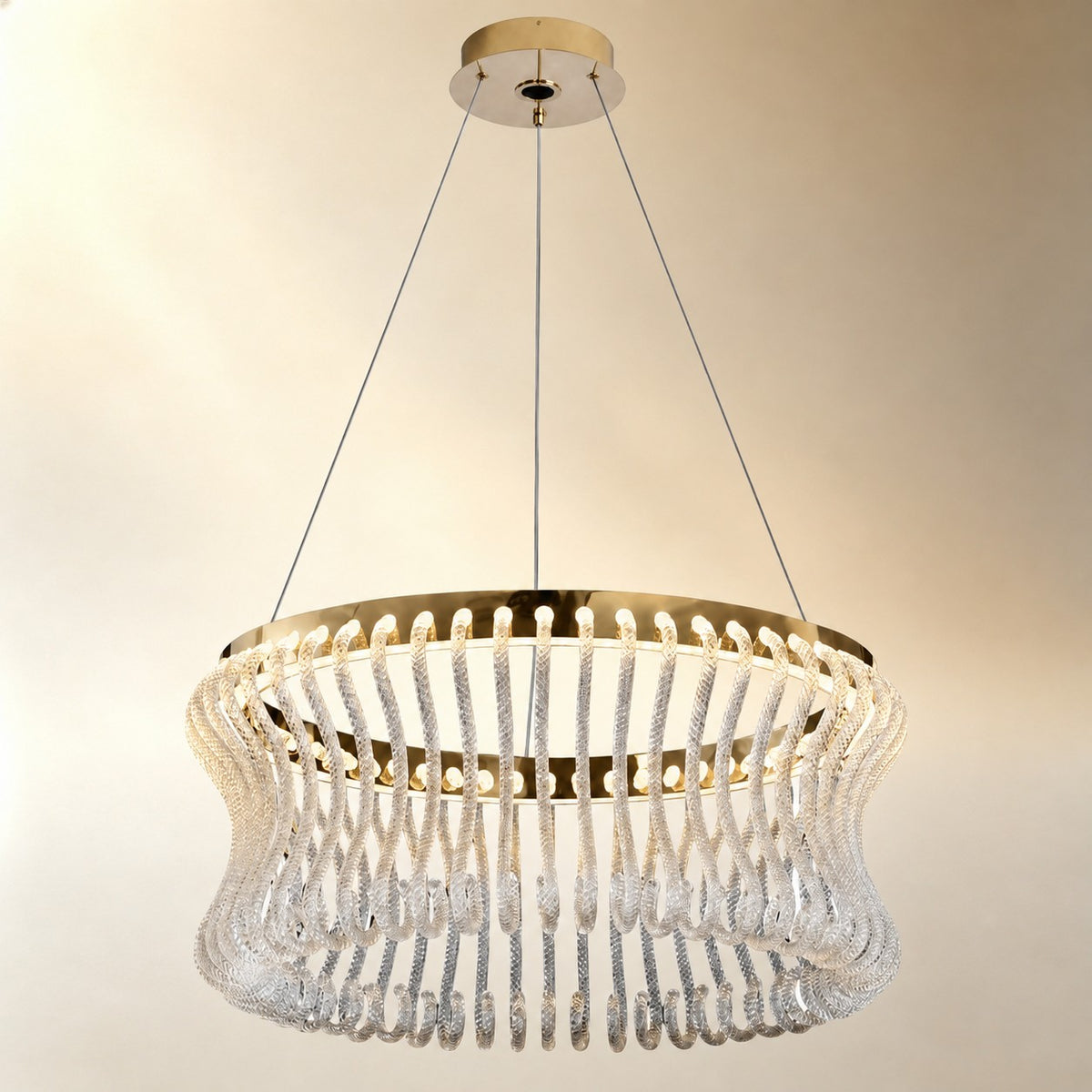 Yorior Glass Round Chandelier 21.6"D