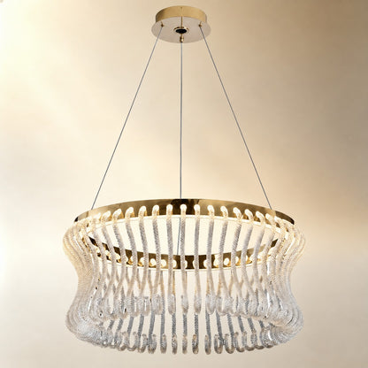 Yorior Glass Round Chandelier 21.6"D