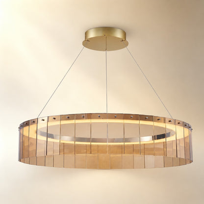 Zaevan Glass Circular Chandelier 39"