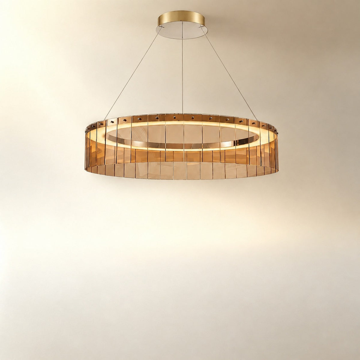 Zaevan Glass Circular Chandelier 39"