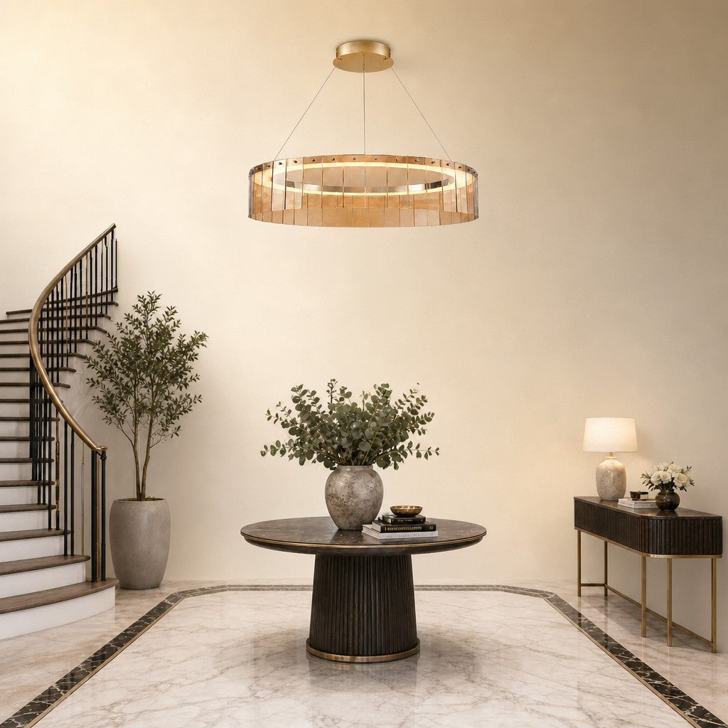 Zaevan Glass Circular Chandelier 39"
