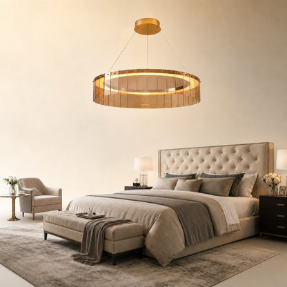 Zaevan Glass Circular Chandelier 39"