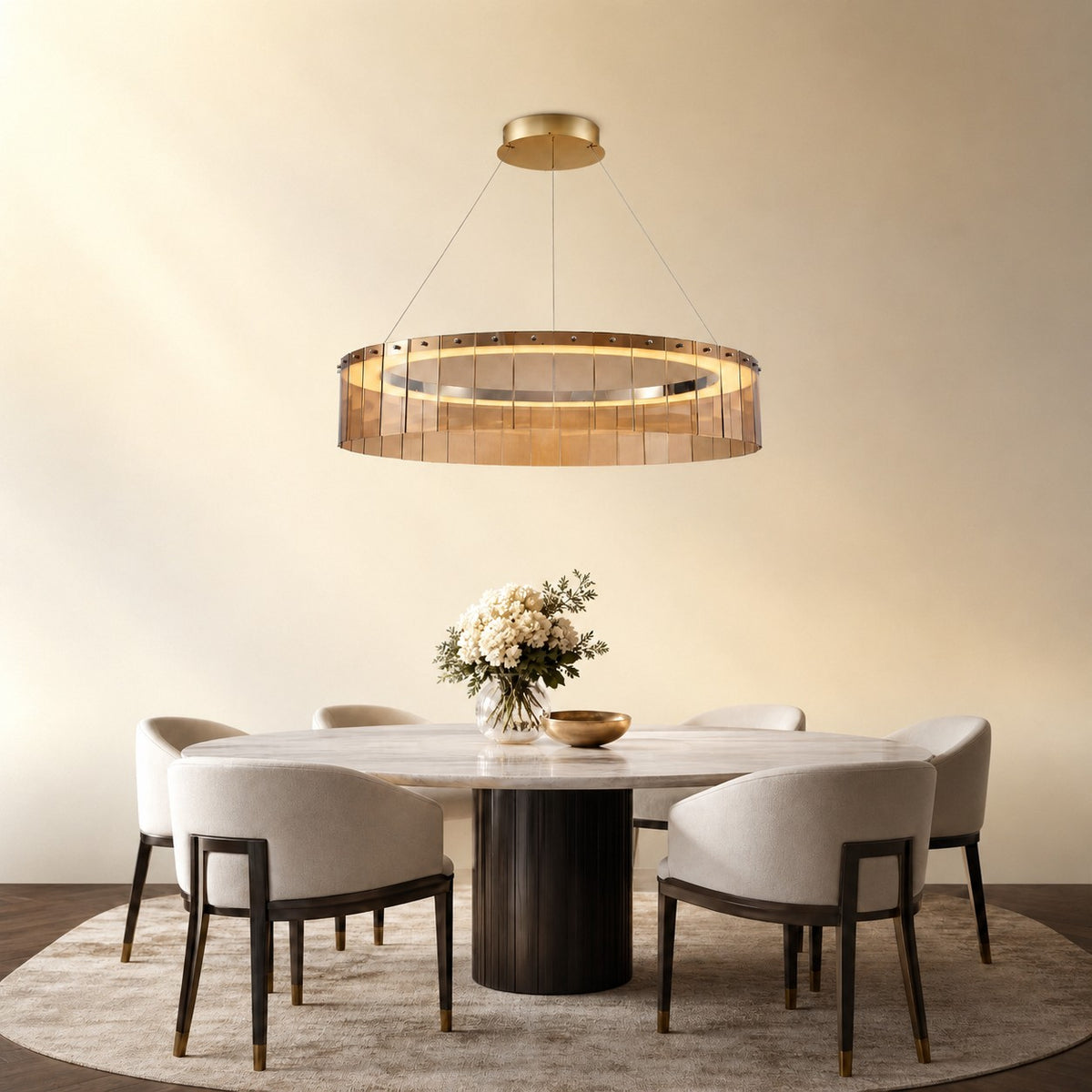 Zaevan Glass Circular Chandelier 39"