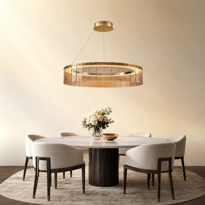 Zaevan Glass Circular Chandelier 39"