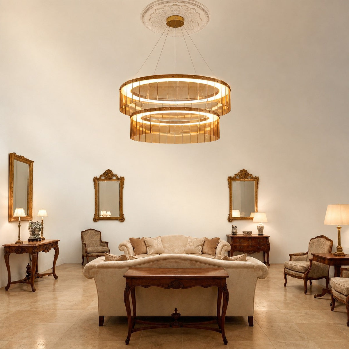 Zaevan Glass Tiered Chandelier 39"