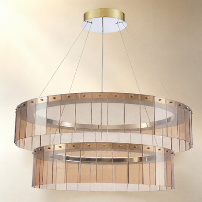 Zaevan Glass Tiered Chandelier 39"