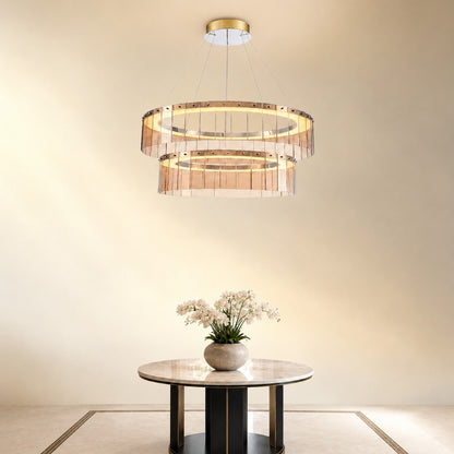 Zaevan Glass Tiered Chandelier 39"