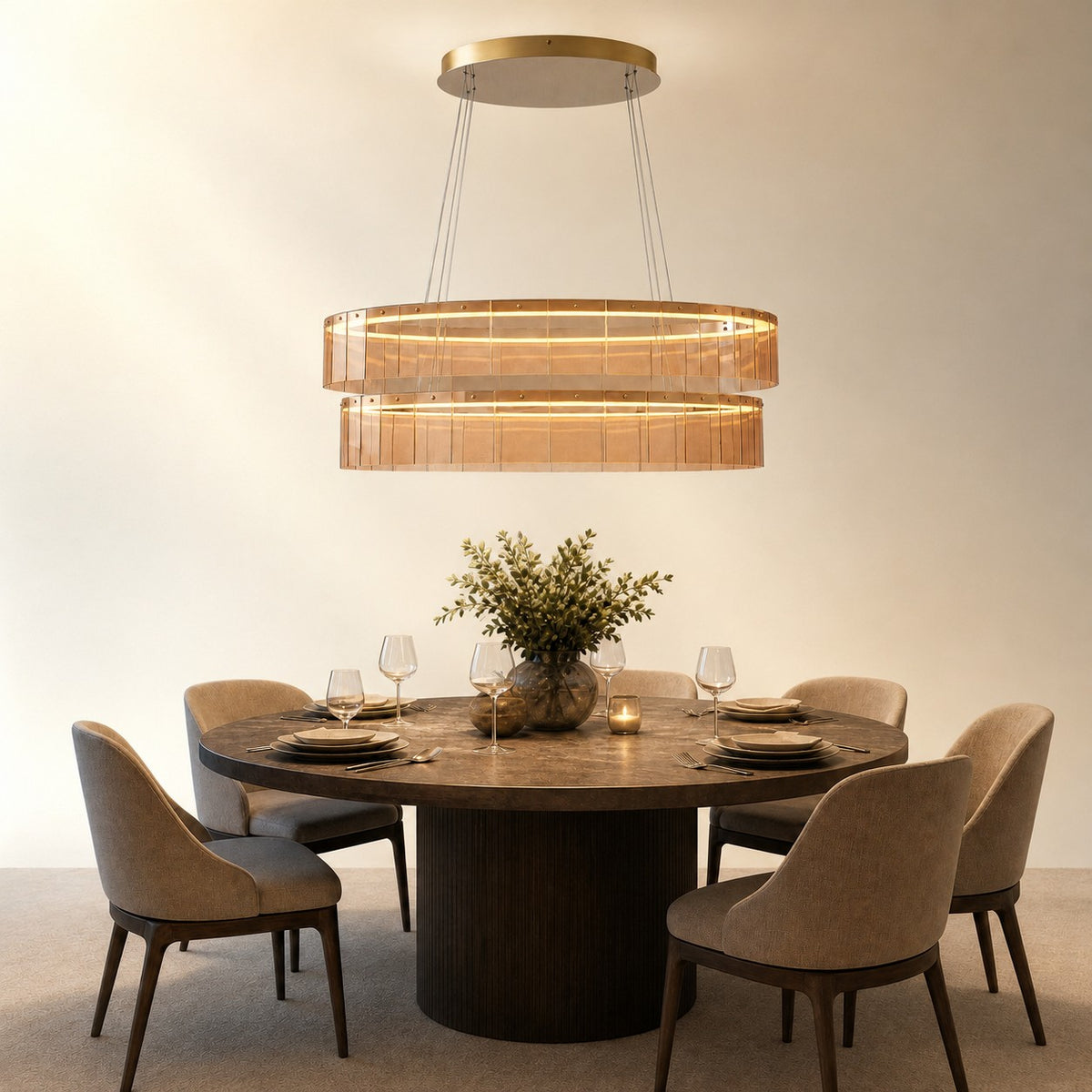 Zaevan Oval Glass Chandelier 59"