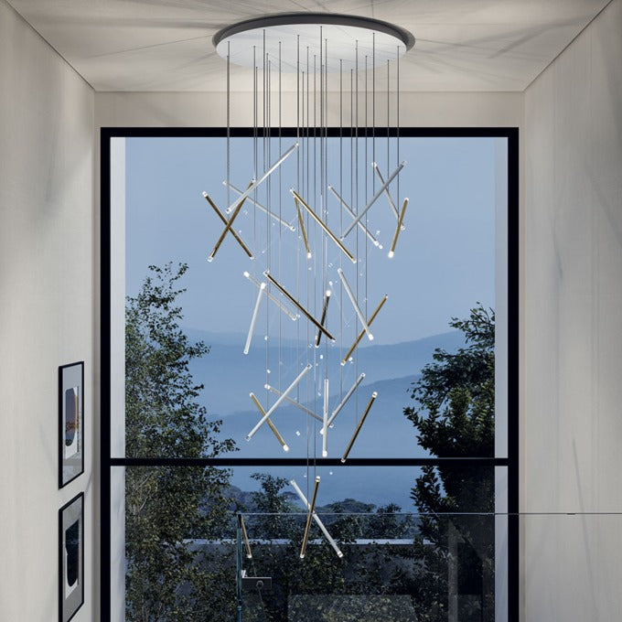 Modern Italian Creative Art Sticks Ceiling Chandelier for Living Room/Staircase/Hotel Lobby