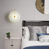 Alabaster Round Bedroom Bedside Wall Sconce - thebelacan