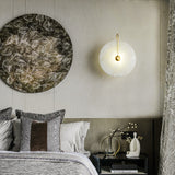 Alabaster Round Bedroom Bedside Wall Sconce - thebelacan