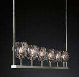 BOUBLE Modern Crystal Ball Linear Chandelier 60" Over Dining Table