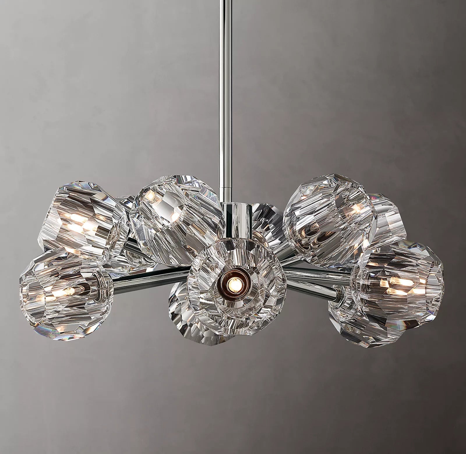 BOUBLE Modern Crystal Ball Round Chandelier 24"