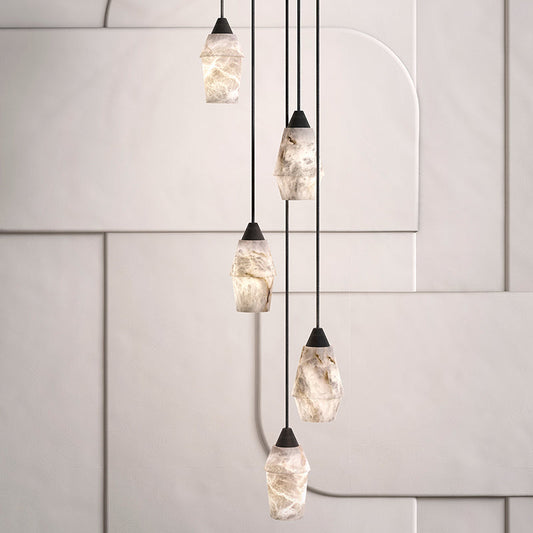 Tobey Alabaster Pendant Lighting, Interior Hanging Chandelier