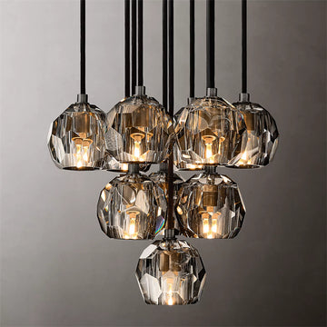 BOUBLE Crystal Ball Cluster Chandelier 14"