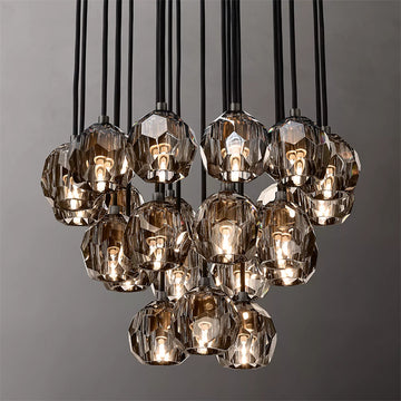 BOUBLE Crystal Ball Cluster Chandelier 24"