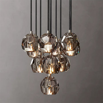 BOUBLE Crystal Ball Cluster Chandelier 14"