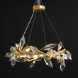 Gold Leafed 34" Crystal chandelier