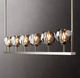 BOUBLE Modern Crystal Ball Linear Chandelier 60" Over Dining Table