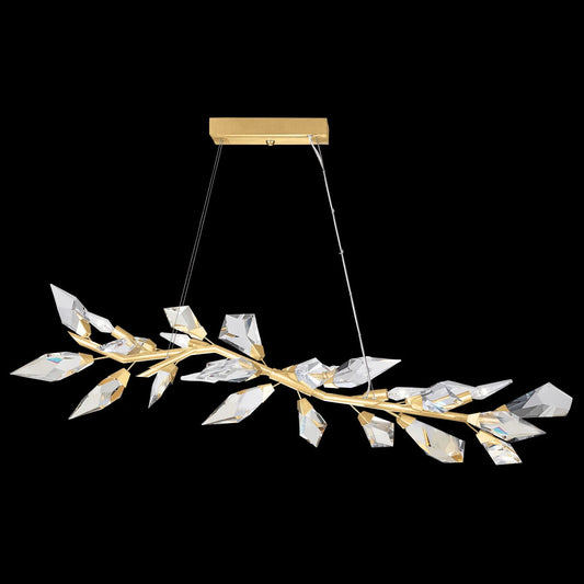 Gold Leafed 7.5" Linear Pendant Light