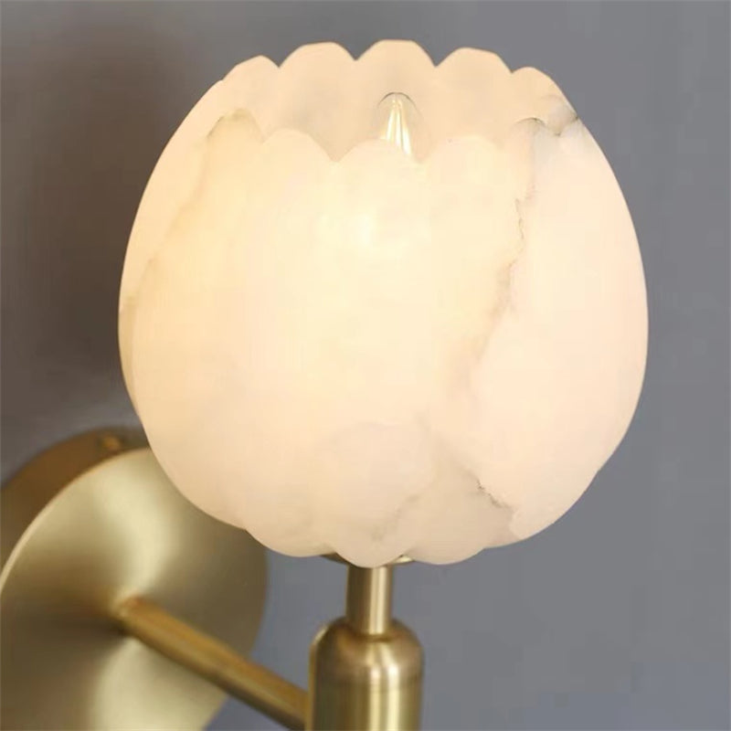 Antonia Modern Alabaster Globe Wall Sconce For Bedroom Wall Light Fixtures J-CHANDELIER   