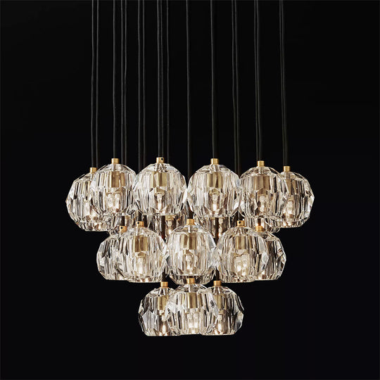 BOUBLE Crystal Ball Cluster Chandelier 24"