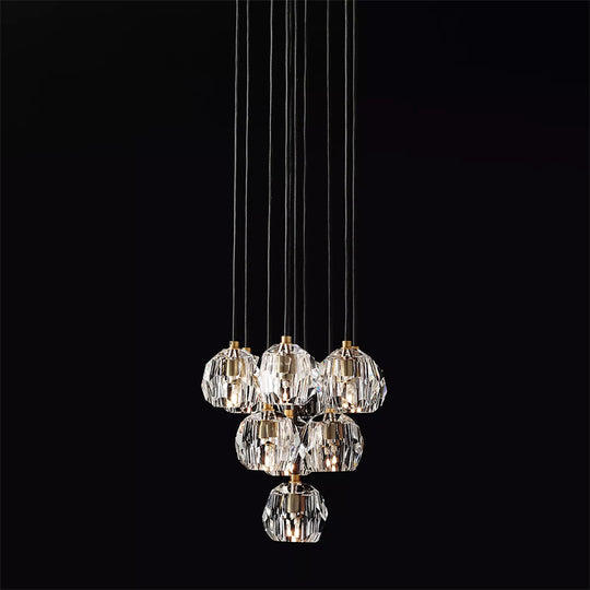 BOUBLE Crystal Ball Cluster Chandelier 14"