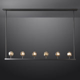 BOUBLE Modern Crystal Ball Linear Chandelier 60" Over Dining Table