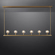 BOUBLE Modern Crystal Ball Linear Chandelier 60" Over Dining Table