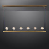 BOUBLE Modern Crystal Ball Linear Chandelier 60" Over Dining Table