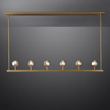 BOUBLE Modern Crystal Ball Linear Chandelier 60" Over Dining Table