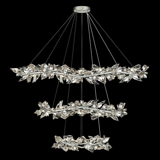 Gold Leafed 71" Crystal Chandelier