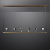 BOUBLE Modern Crystal Ball Linear Chandelier 60" Over Dining Table