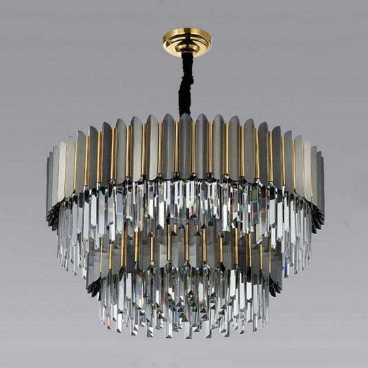 Glacia Modern-Flavian Double Tier Crystal Chandelier