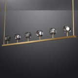 BOUBLE Modern Crystal Ball Linear Chandelier 60" Over Dining Table