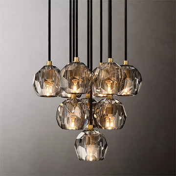 BOUBLE Crystal Ball Cluster Chandelier 14"